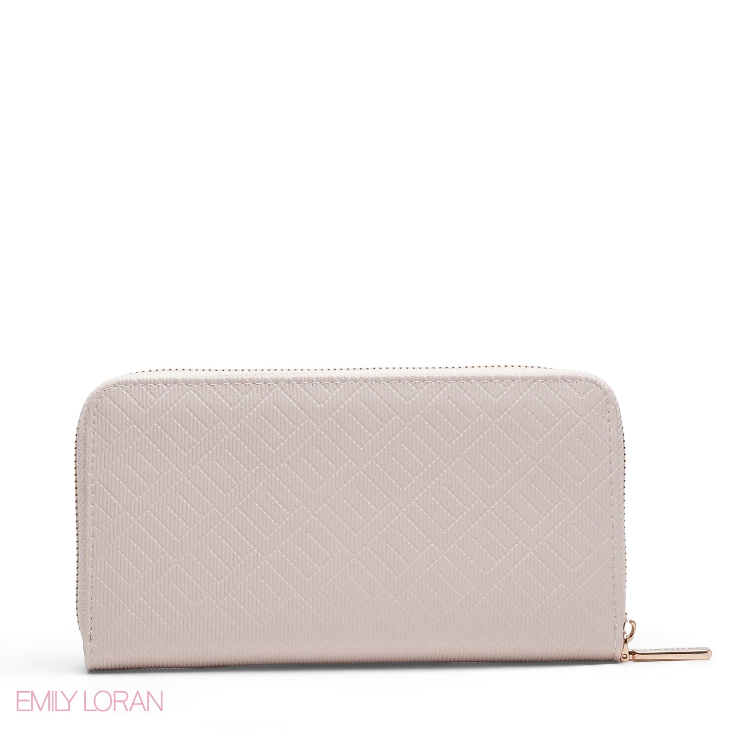 PINK QUILTED LOGO ZIP-AROUND WALLET
