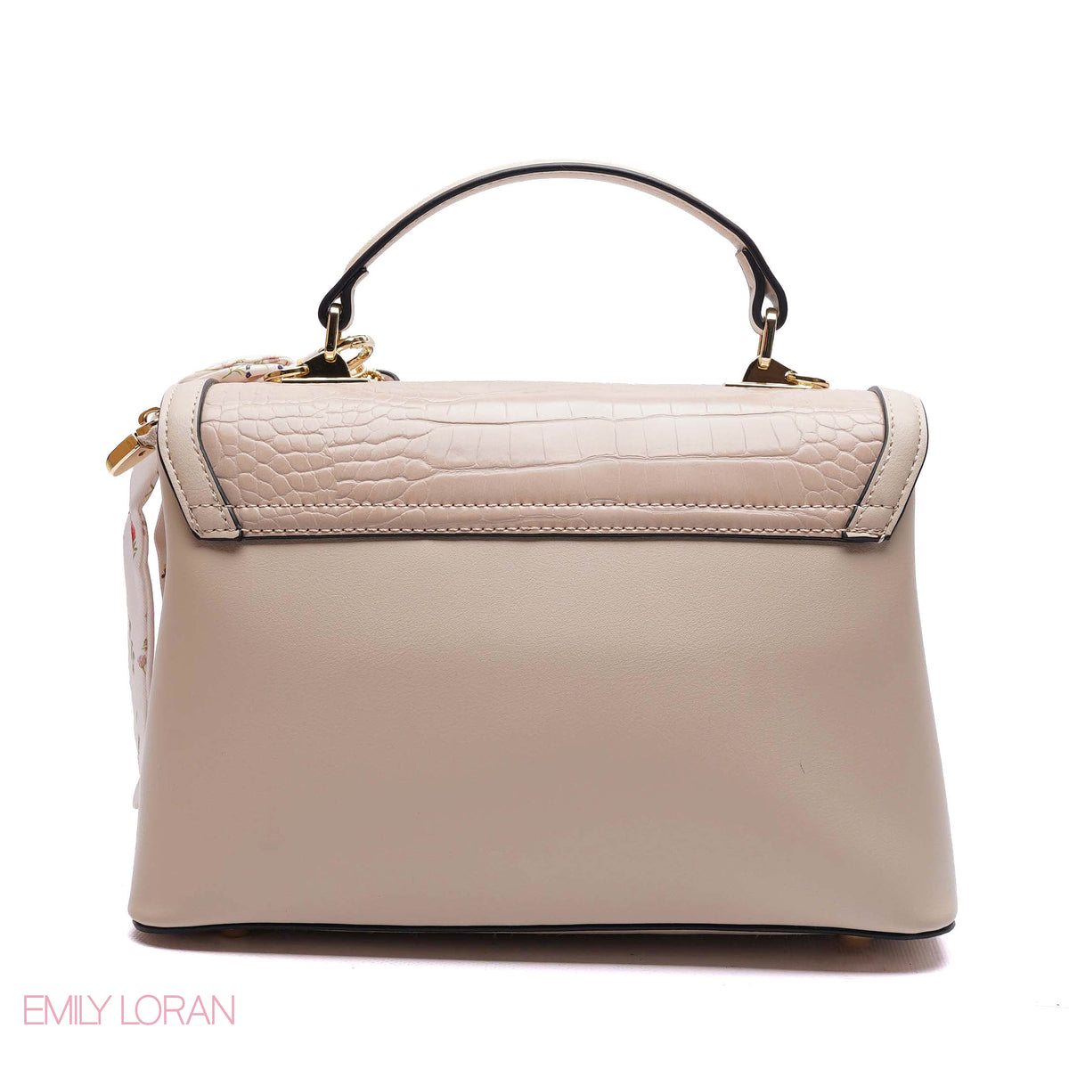 FLIPPING CROC LEATHER HANDBAG WITH POUCH- MEDIUM