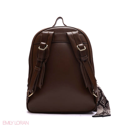 BACKPACK ANIMAL PRINT WITH FRONT FLAP POCKET - LARGE