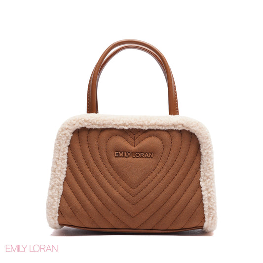 MINI-BAG FUR EDGES WITH FRONT HEART SIGHN - MINI