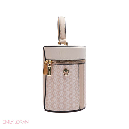 ELEGANT STRUCTURED CYLINDER VANITY BAG