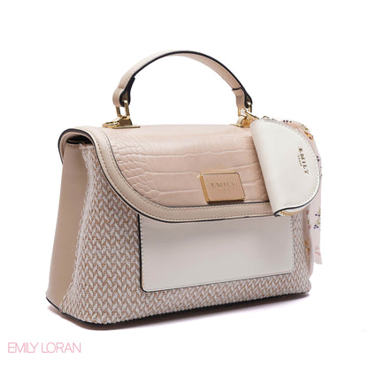 FLIPPING CROC LEATHER HANDBAG WITH POUCH- MEDIUM