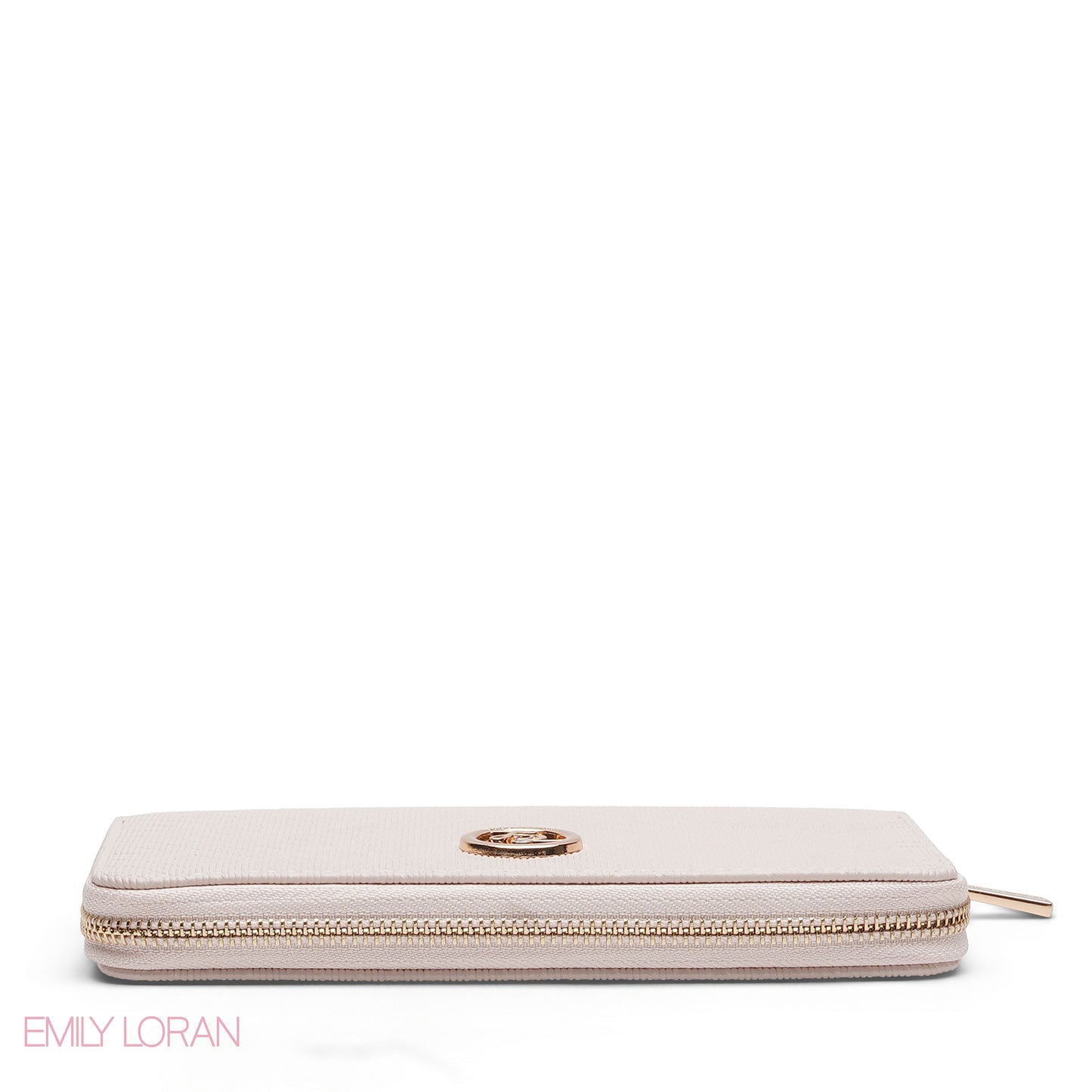 PINK QUILTED LOGO ZIP-AROUND WALLET