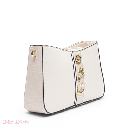 BEIGE TOTE BAG WITH SCARF - MED