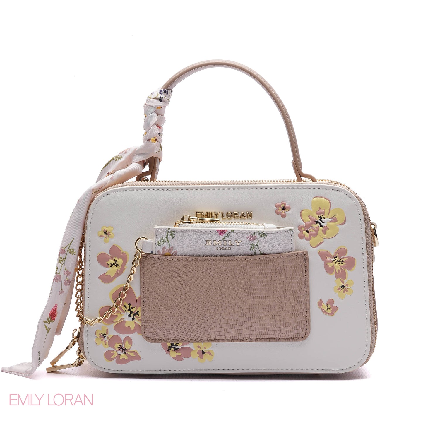 EMBROIDERED TOP-HANDLE BAG SET
