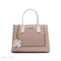 EMBOSSED FLORAL PANELLED SATCHEL BAG - SMALL
