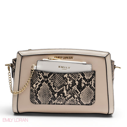 CHIC TRI-TONE CROSSBODY WITH POUCH BAG