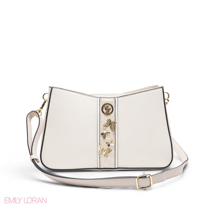 BEIGE TOTE BAG WITH SCARF - MED