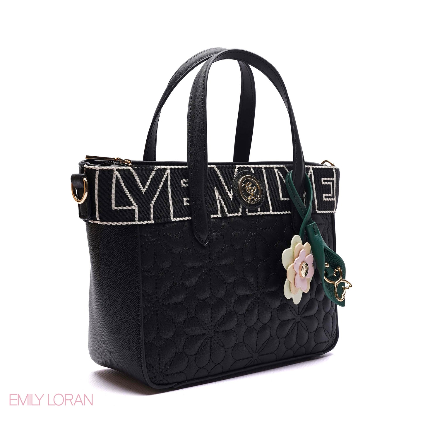 QUILTED FLORAL TOTE BAG