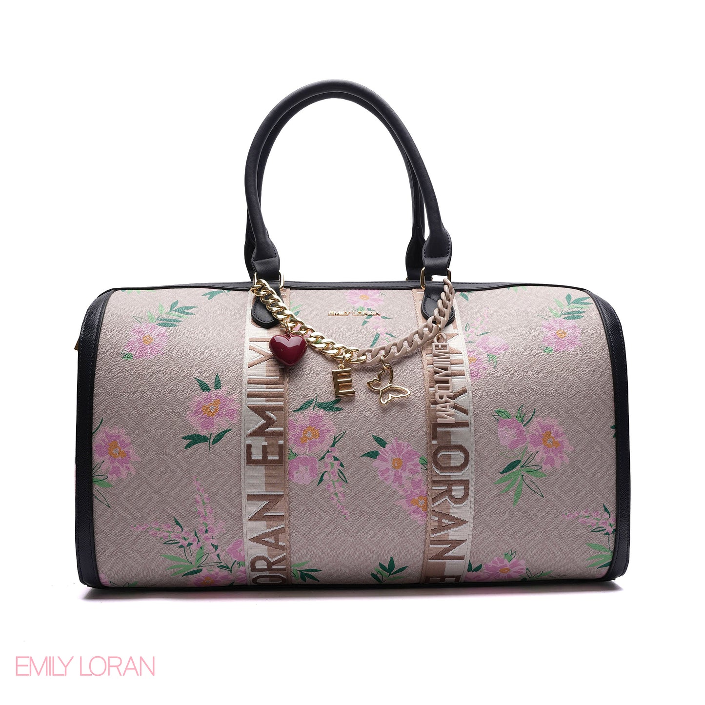 MONOGRAM BARREL BAG WITH CHARM CHAIN - LARGE