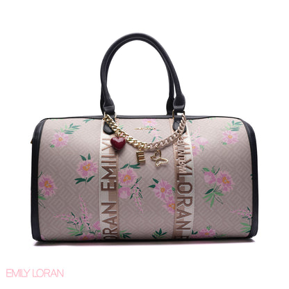 MONOGRAM BARREL BAG WITH CHARM CHAIN - LARGE