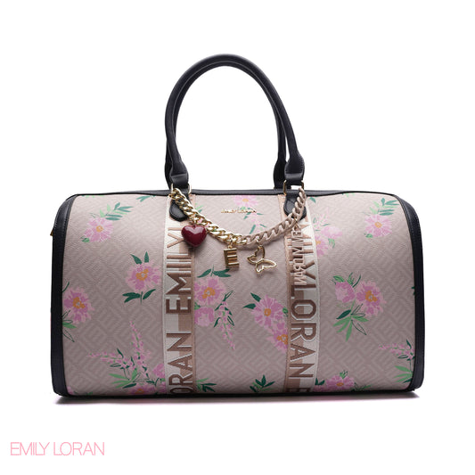 MONOGRAM BARREL BAG WITH CHARM CHAIN - LARGE