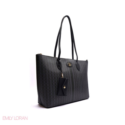 SHOULDER BAG WITH SIMPLE DESIGN LOGO - LARGE