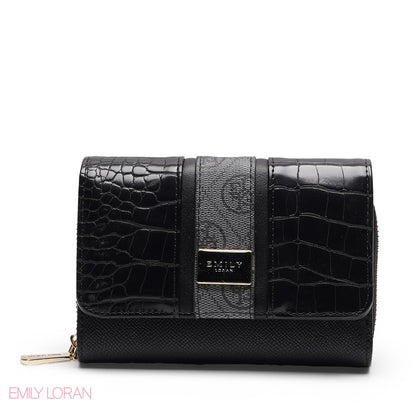 CONTRAST TRIM ZIP-AROUND BI-FOLD WALLET