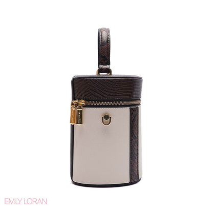 ELEGANT STRUCTURED CYLINDER VANITY BAG