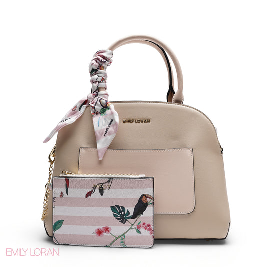 TROPICAL SCARF TOP HANDLE DOME BAG