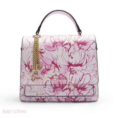 PINK FLORAL SATCHEL BAG