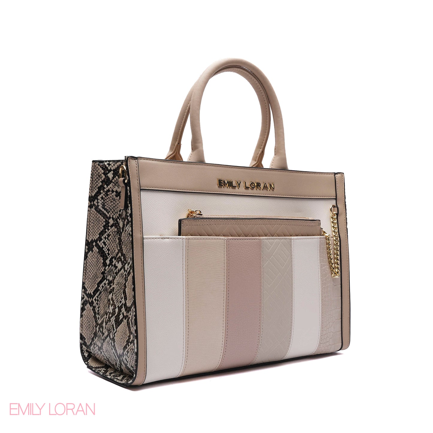 MULTI-TEXTURED PANELLED HANDBAG SET