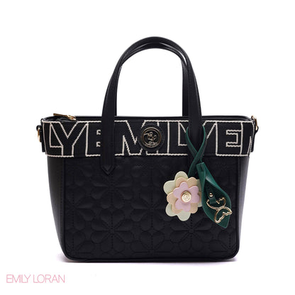 QUILTED FLORAL TOTE BAG