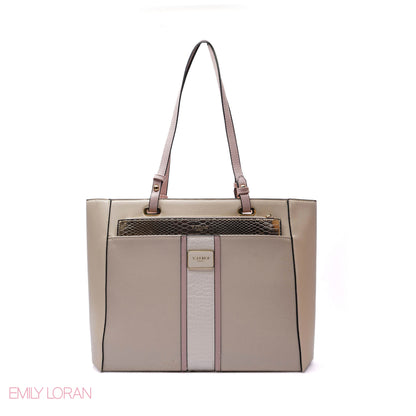 SHOULDER BAG WITH GOLDISH POUCH AND SIMPLE LOGO - LARGE