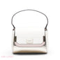 MINI WHITE SOLID FLAP BAG WITH GOLD METAL STRAP