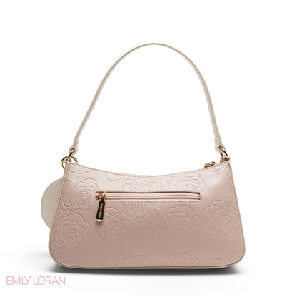 ELEGANT EMBOSSED SHOULDER BAG WITH POUCH