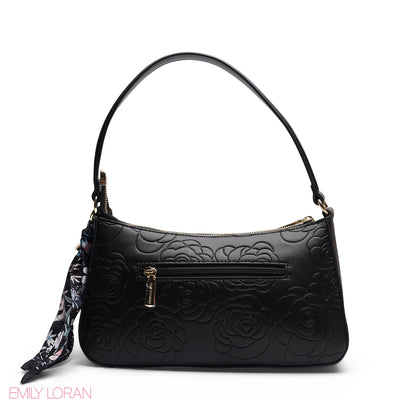 ELEGANT EMBOSSED SHOULDER BAG WITH POUCH