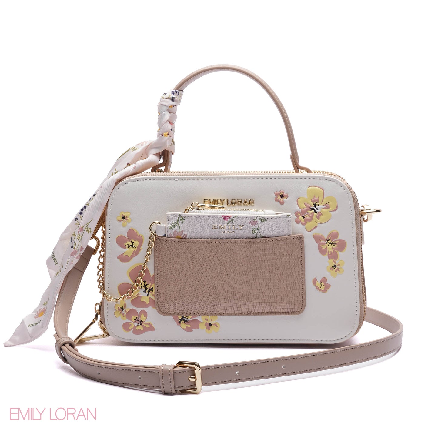 EMBROIDERED TOP-HANDLE BAG SET