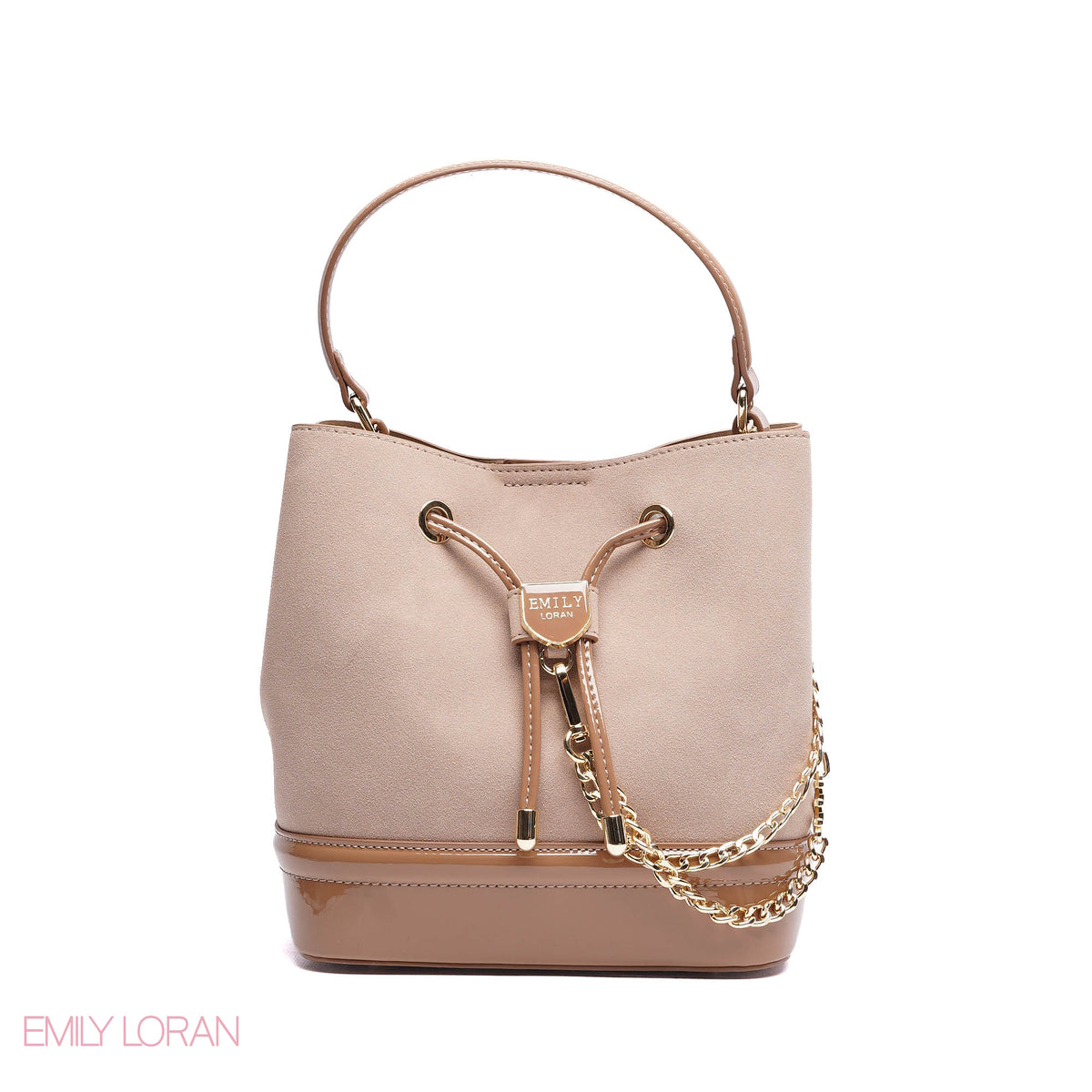 HANDBAG WITH SIMPLE LOCK DESIGNING WITH GOLD CHAIN - SMALL