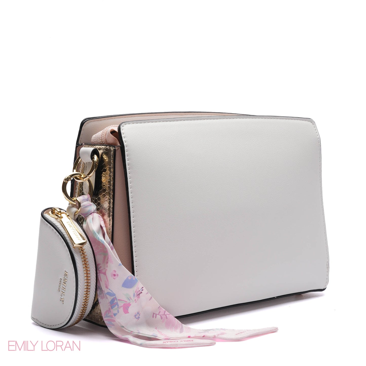 EMBOSSED FLORAL MULTI-TEXTURED CROSSBODY BAG
