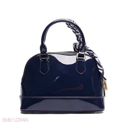 HANDBAG WITH ELEGANT DOME ADJUSTABLE STRAP , SCARF AND CHARM - SMALL