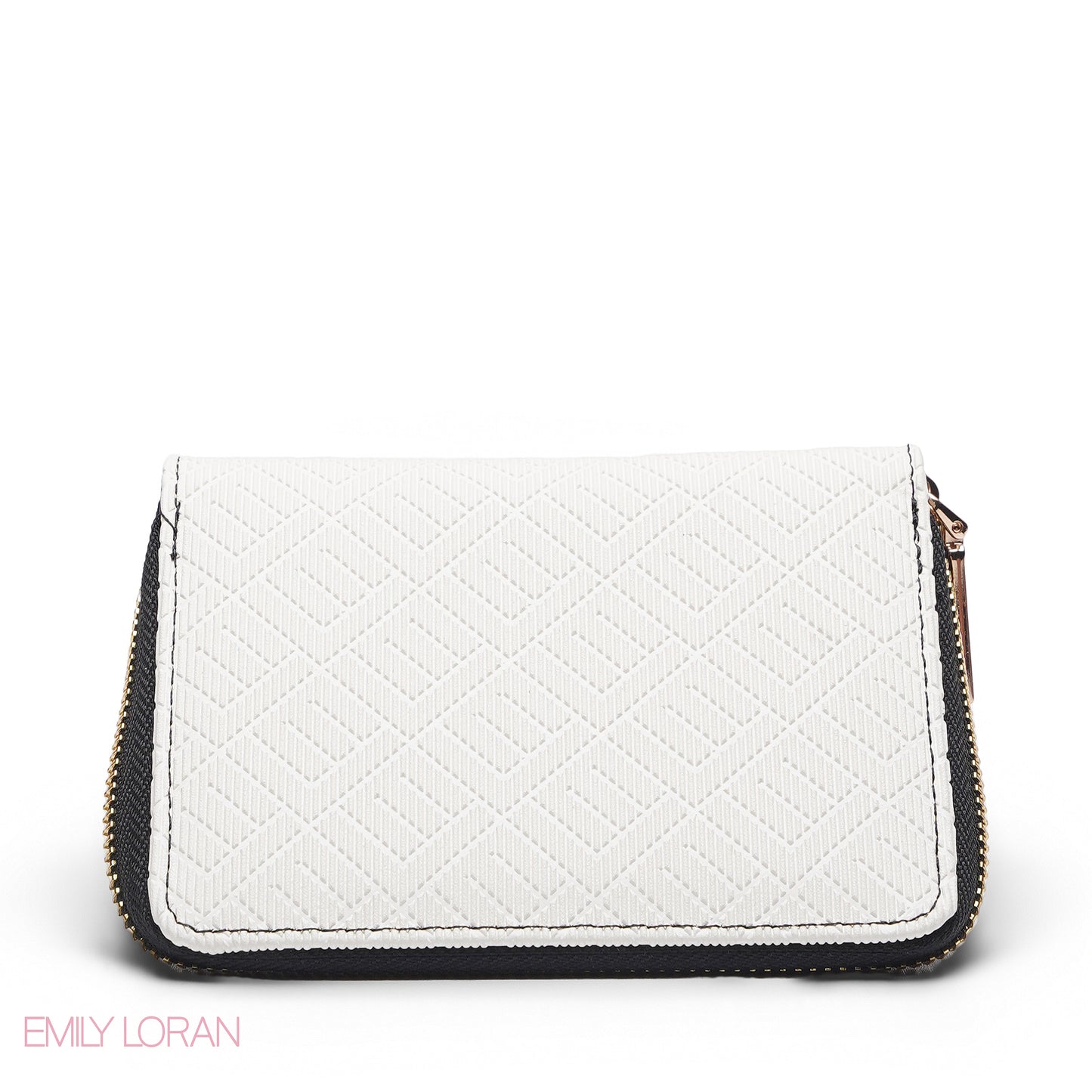 BLACK & BEIGE ZIP-AROUND WALLET