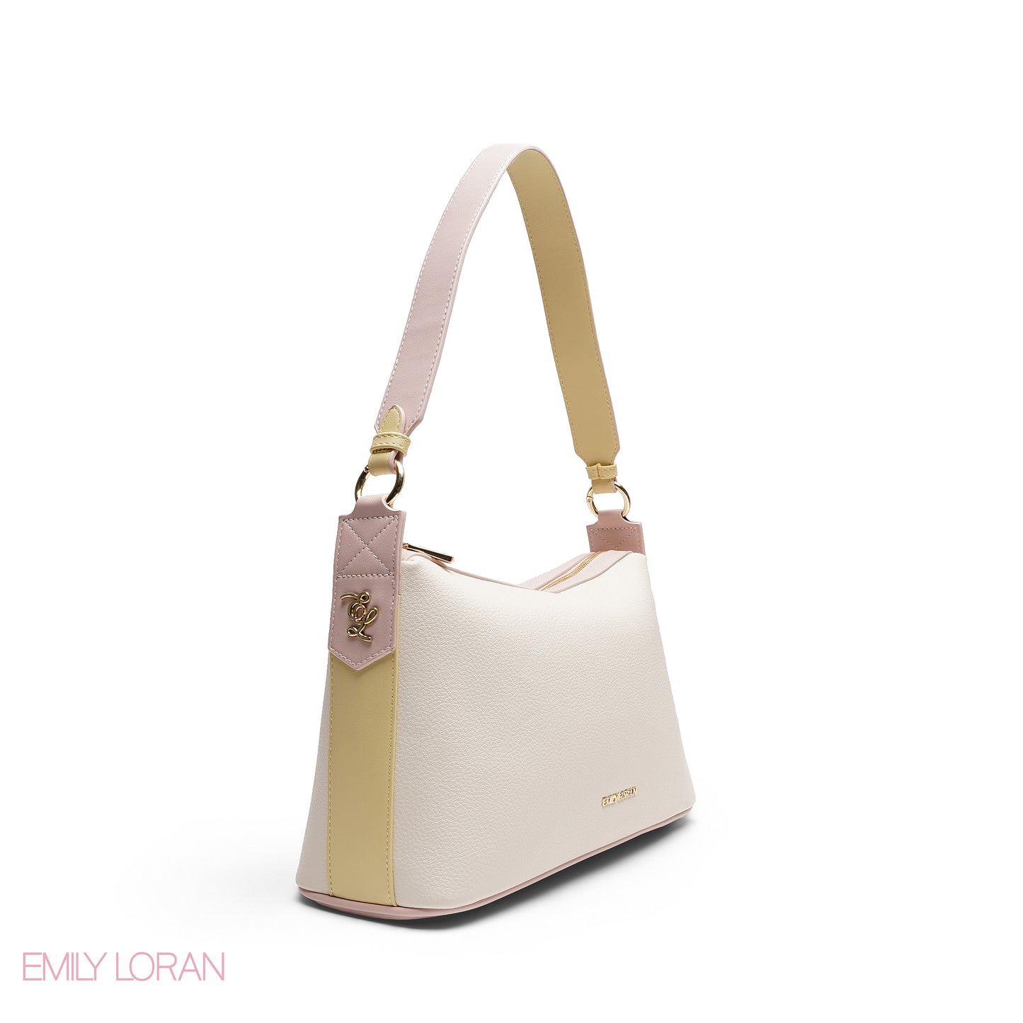CHIC CURVED SHOULDER BAG WITH BRANDED STRAP BAG
