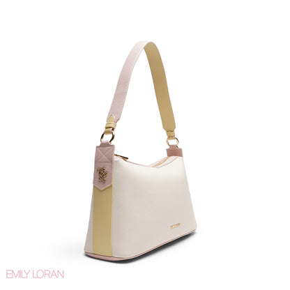 CHIC CURVED SHOULDER BAG WITH BRANDED STRAP BAG