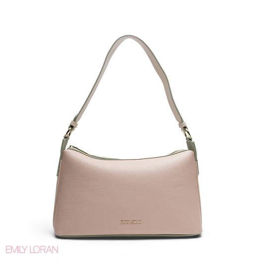 CHIC CURVED SHOULDER BAG WITH BRANDED STRAP BAG
