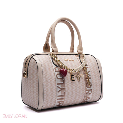 MONOGRAM BARREL BAG WITH CHARM CHAIN - MEDIUM