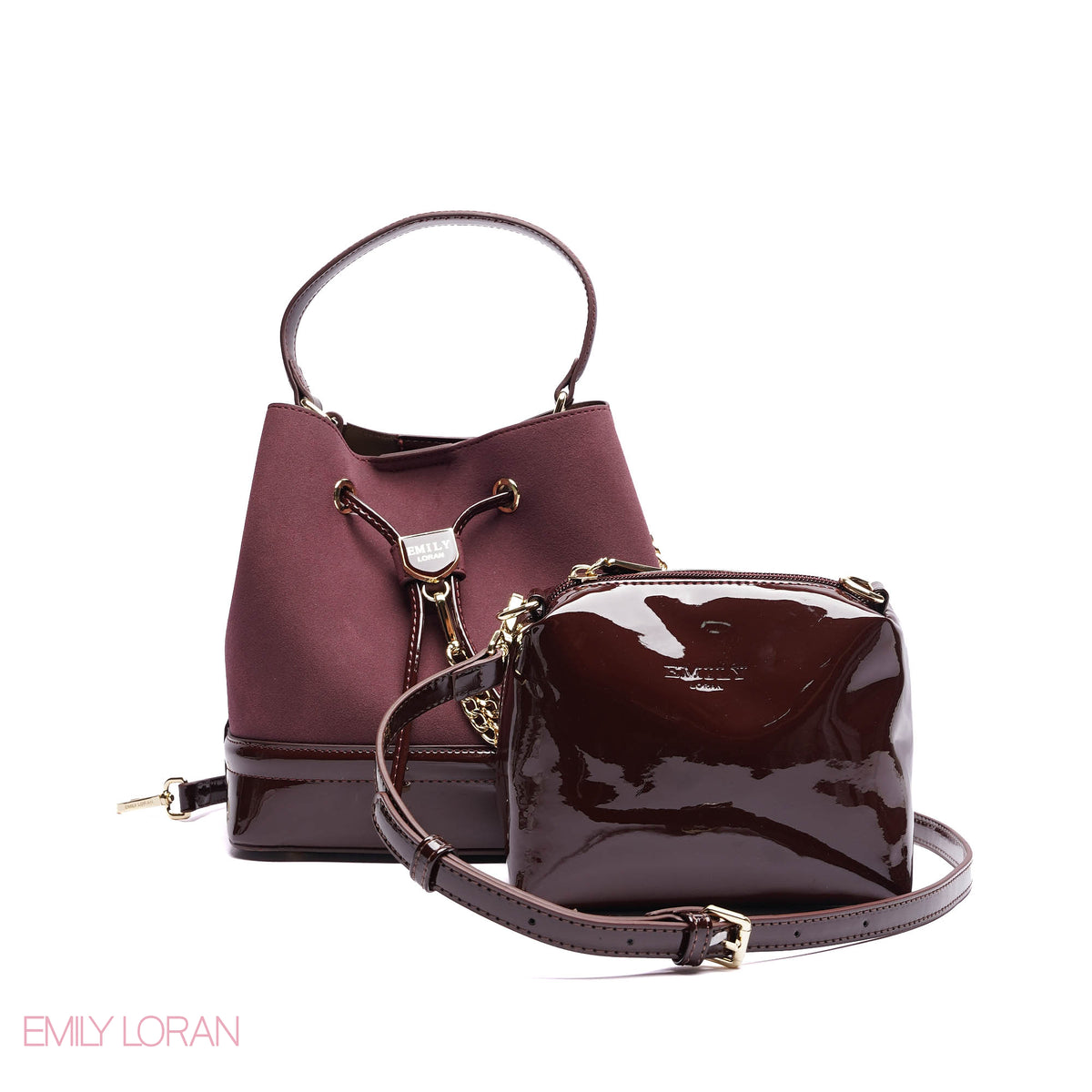 HANDBAG WITH SIMPLE LOCK DESIGNING WITH GOLD CHAIN - SMALL