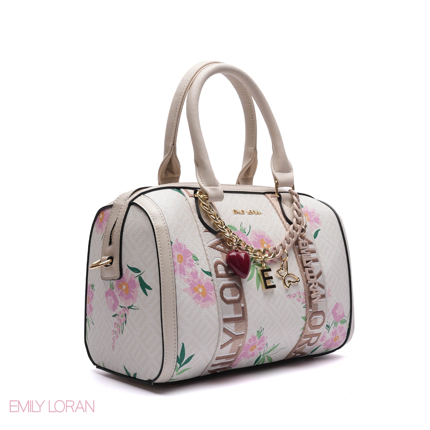 MONOGRAM BARREL BAG WITH CHARM CHAIN - MEDIUM