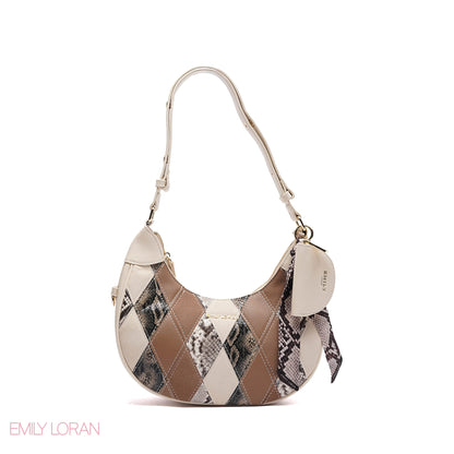 ELEGANT SHOULDER BAG SNAKE PRINT  WITH SMALL POUCH - SMALL