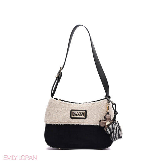 ELEGANT SHOULDER BAG WITH CHARM - MEDIUM