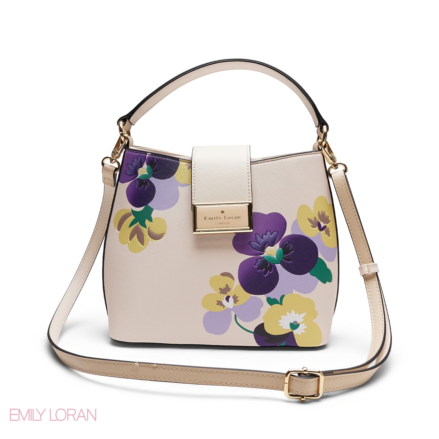 ELEGANT FLORAL PRINT SATCHEL BAG