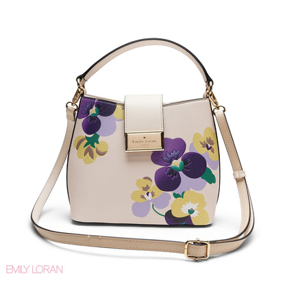 ELEGANT FLORAL PRINT SATCHEL BAG