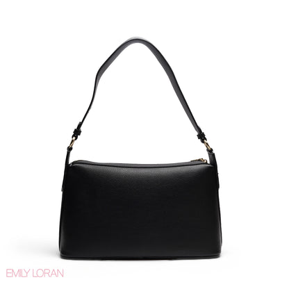 CHIC CURVED SHOULDER BAG WITH BRANDED STRAP BAG
