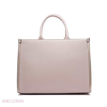 EMBOSSED LOGO TOTE BAG WITH TASSEL CHARM - LARGE