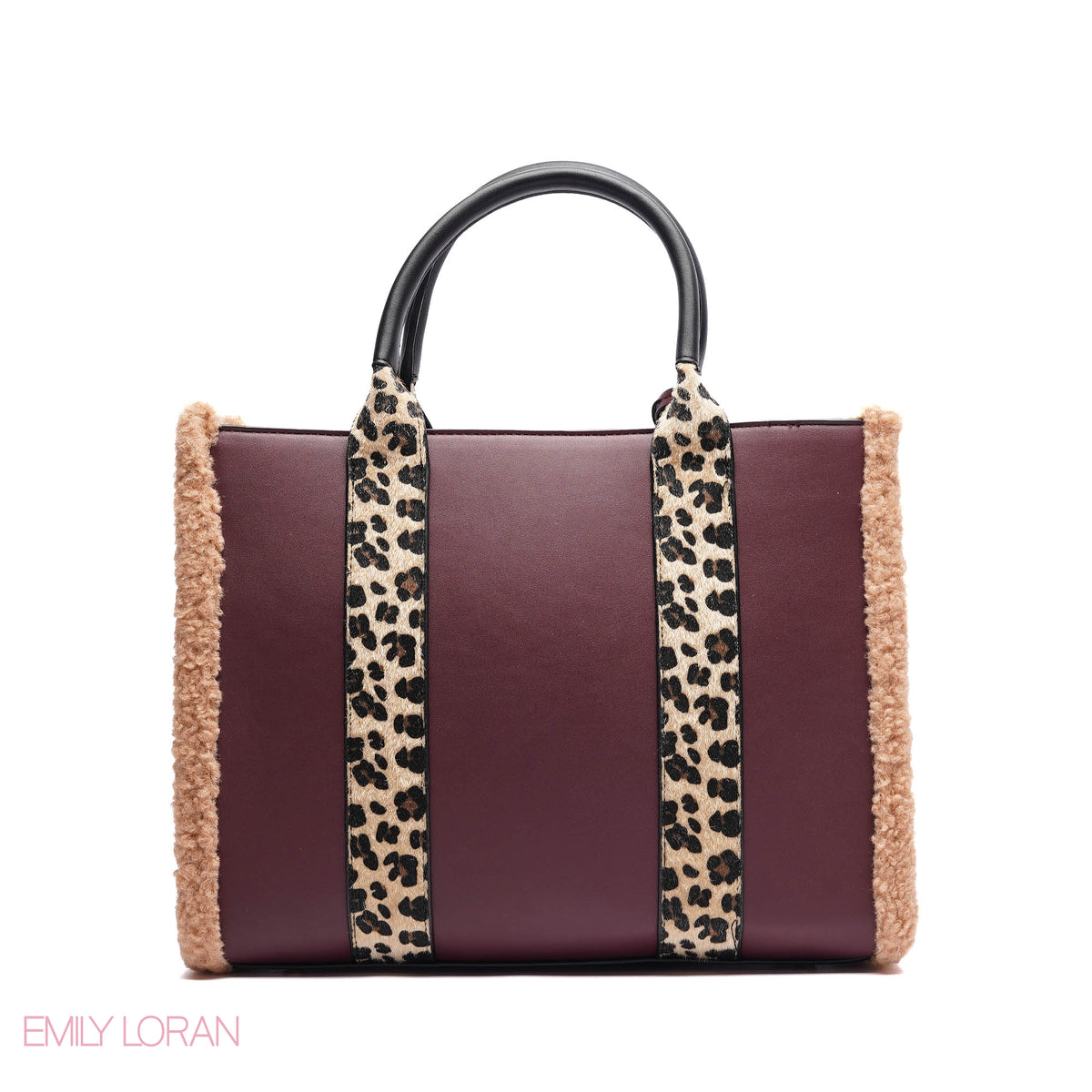 ELEGANT ZEBRA PRINT TOTE BAG WITH FLOWER CHARM - LARGE