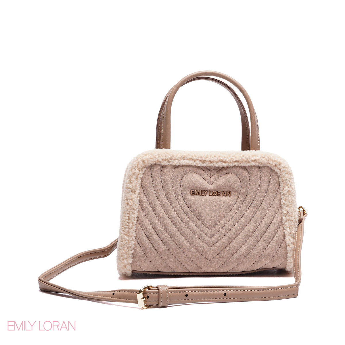 MINI-BAG FUR EDGES WITH FRONT HEART SIGHN - MINI