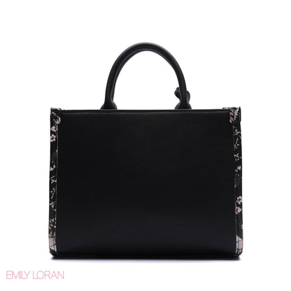 EMBOSSED LOGO TOTE BAG WITH TASSEL CHARM - SMALL