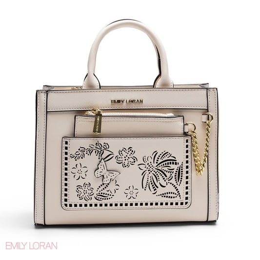 CHIC LASER CUTOUT TOP HANDLE BAG