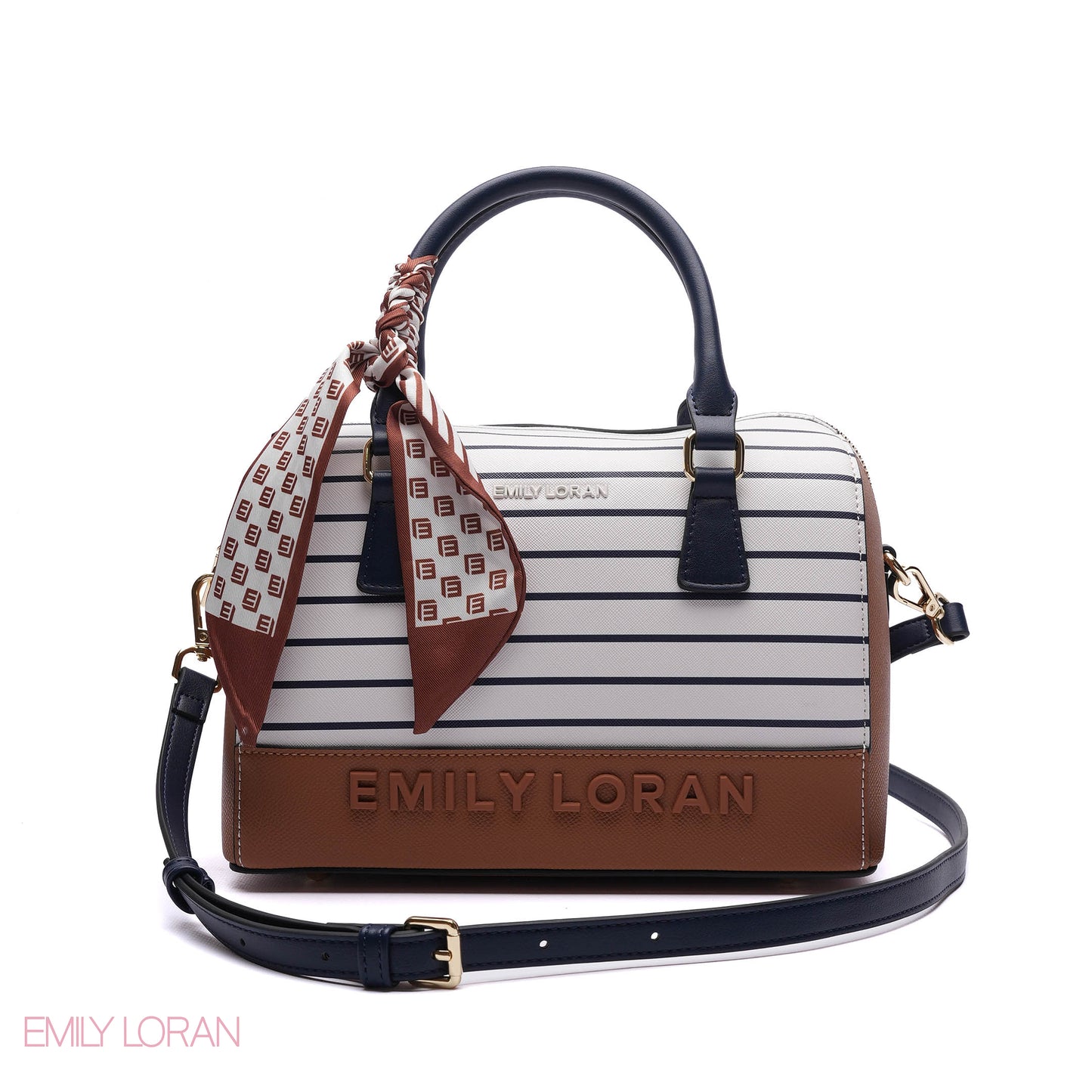 EMBOSSED LOGO SATCHEL BAG - MEDIUM