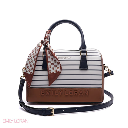 EMBOSSED LOGO SATCHEL BAG - MEDIUM